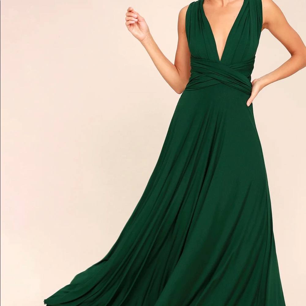 Tricks of the Trade Forest Green Maxi Dress - Picture 2 of 3